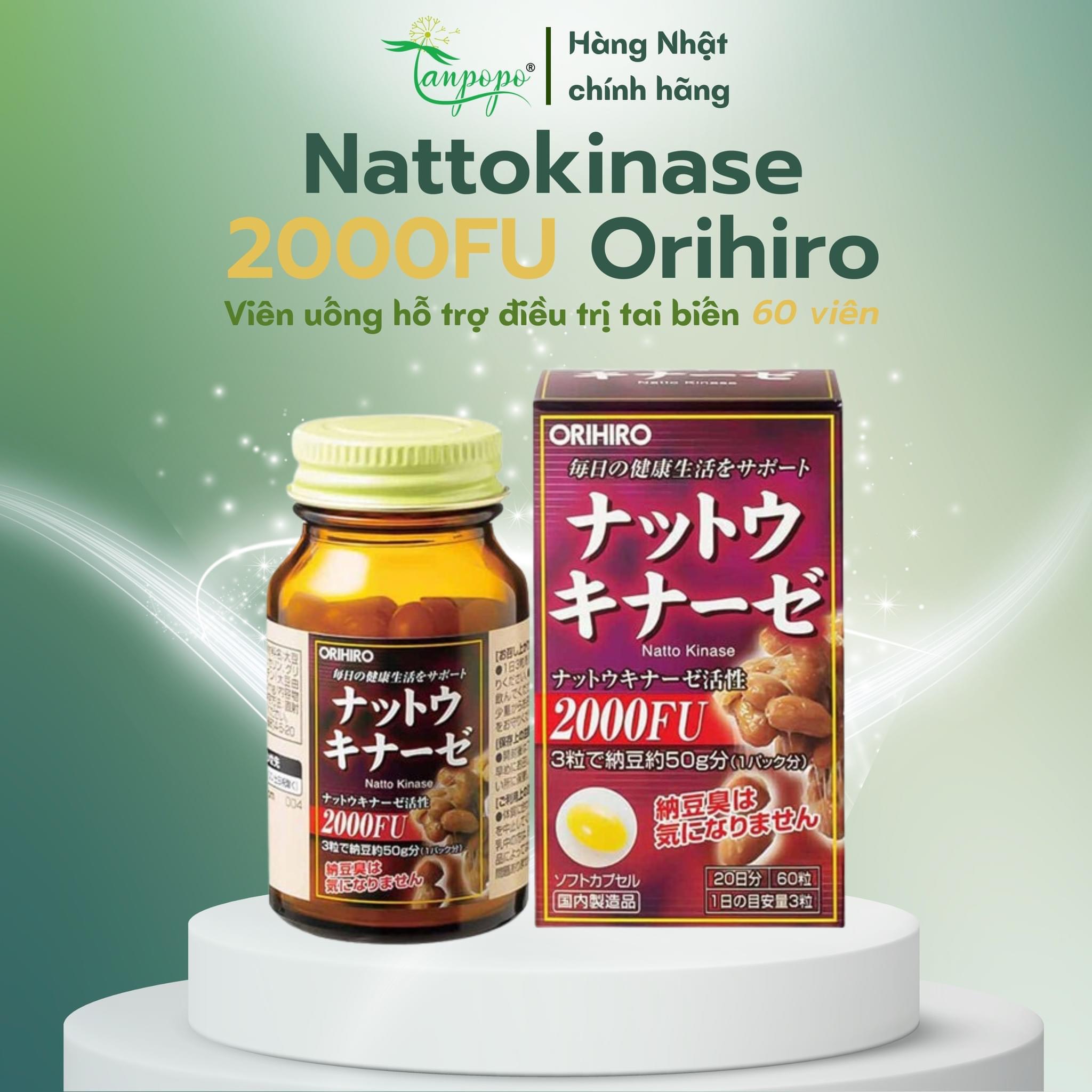 VIÊN UỐNG CHỐNG ĐỘT QUỴ NATTOKINASE 2000FU ORIHIRO NHẬT BẢN